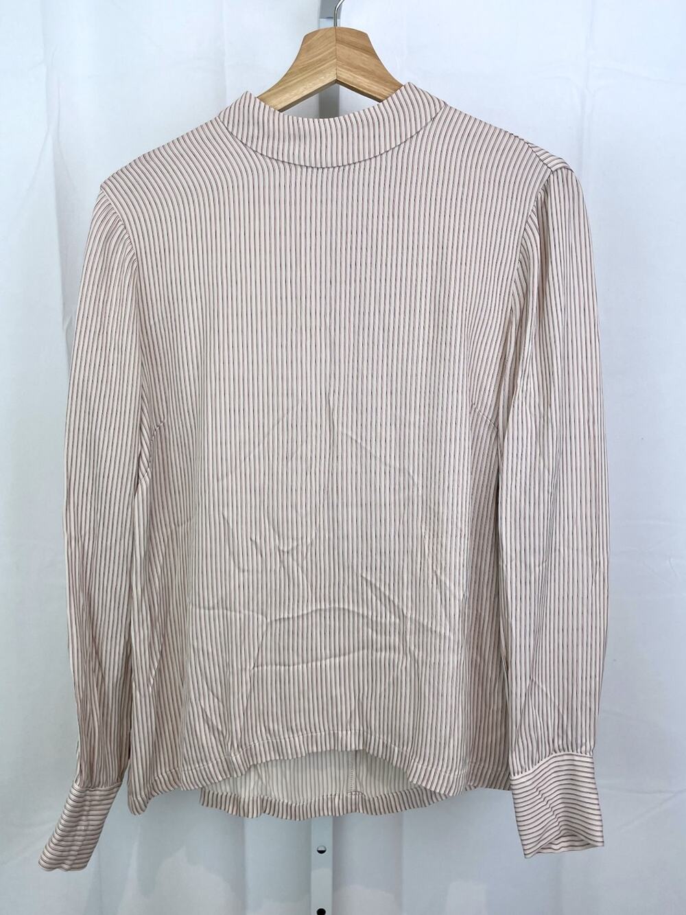 JUST FEMALE  Size M Mia Blouse Long Sleeve Mock Neck Top Multicolor Stripe